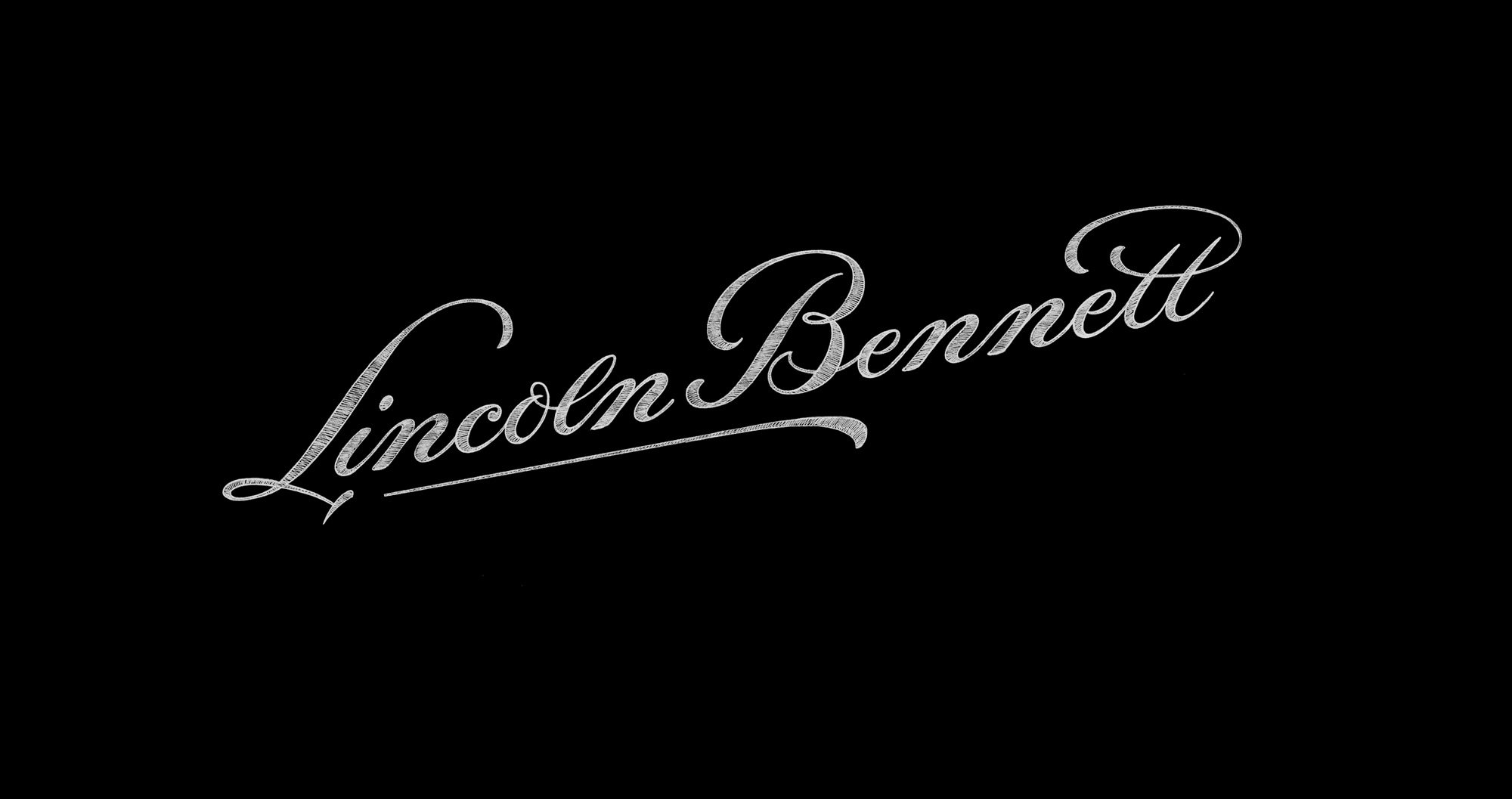 Lincoln Bennett script line logotype sketch